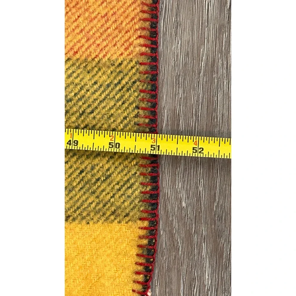 Vintage Chatham Wool Blanket Plaid‎ Throw Camp Cabin Stitch 74x51 Lodge Stadium